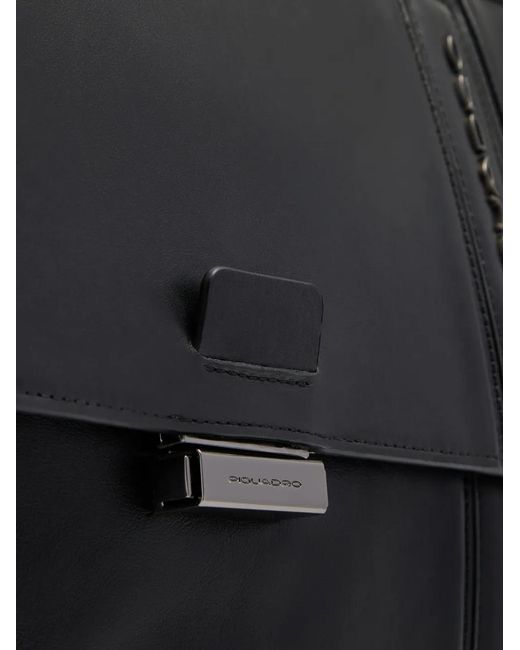 Piquadro Black Logo-Plaque Briefcase for men
