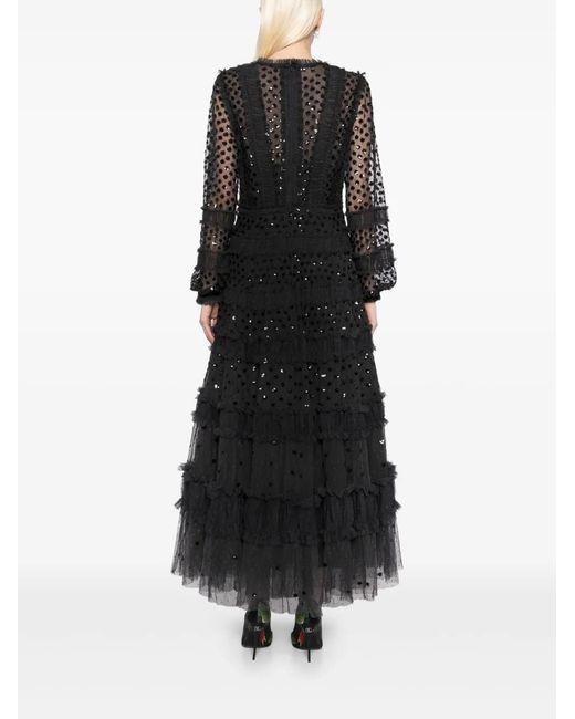 Needle & Thread Black Dot Shimmer Ankle Gown