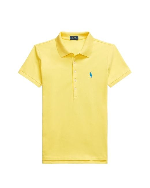 Polo Ralph Lauren Yellow Button Logo Polo Top