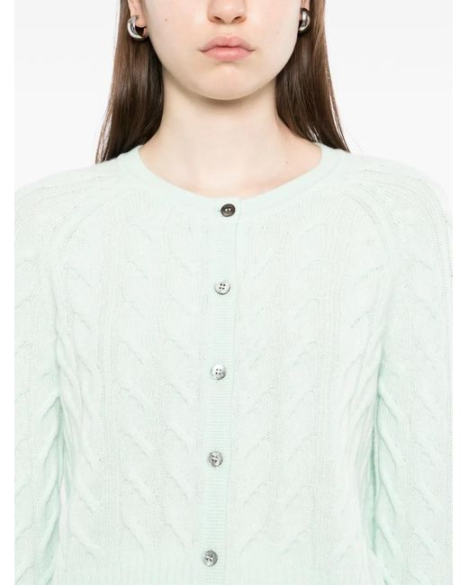 N.Peal Cashmere Blue Cable Myla Cardigan