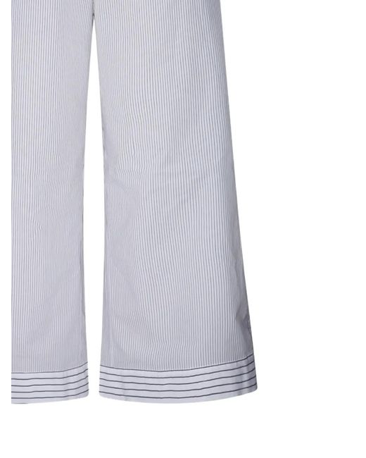 By Malene Birger White Mirabello Striped Trousers