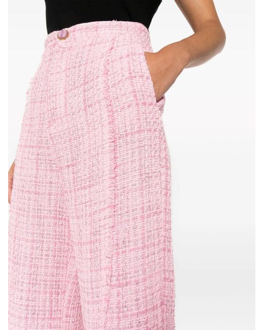 Gcds Pink Tweed Tailored Trousers