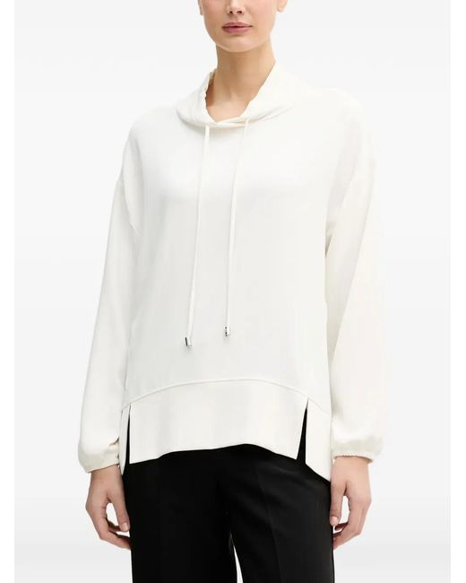Joseph Ribkoff White Drawstring Hoodie