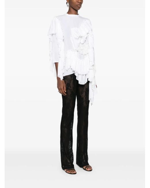 ALAINPAUL White Ruffled Top