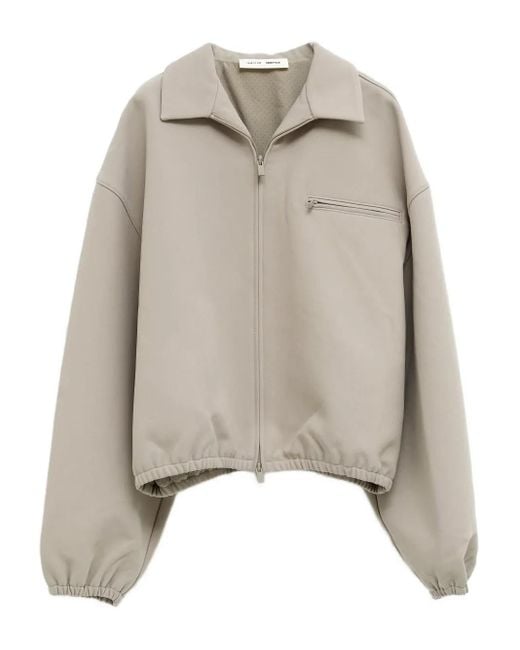 Fear Of God Gray Zip-Up Collared Jacket for men