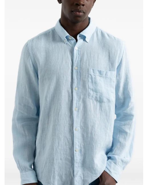 Dean Edmonds Blue Button-Down Chest-Pocket Shirt for men