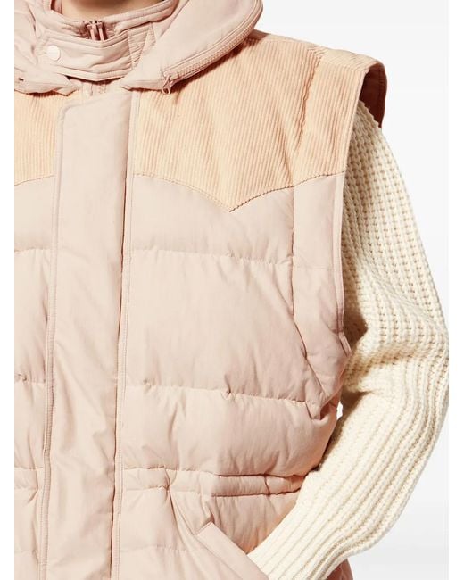 Isabel Marant Natural Olfa Corduroy-Detail Padded Gilet