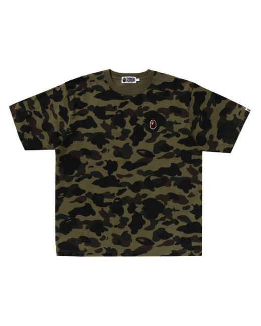 A Bathing Ape Black Embroidered-logo Cotton T-shirt for men