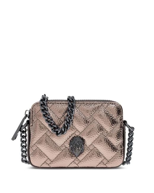 Borsa A Tracolla Kensington Micro Trapuntata Con Catena di Kurt Geiger in Gray