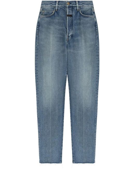 Fear Of God Blue Logo Straight-Leg Denim Jeans