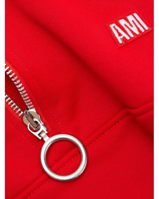 Sudadera con cremallera corta AMI de hombre de color Red