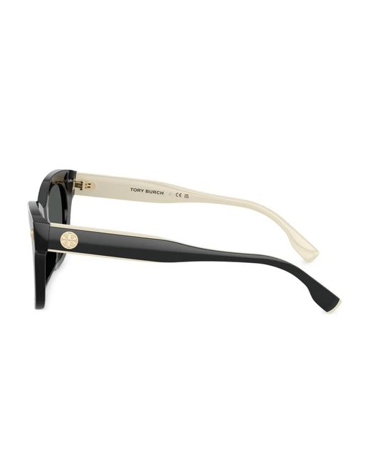 Tory Burch Black Two-Tone Square Sunglasses