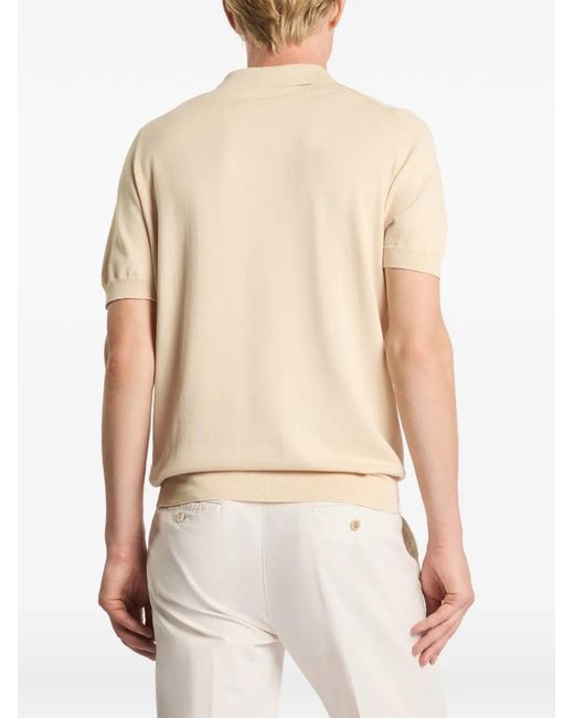 Fay Natural Button Short-Sleeves Polo Shirt for men