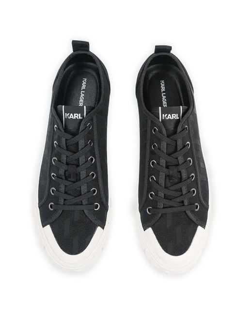 Karl Lagerfeld White Lace-Up Sneakers for men