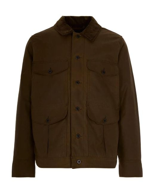 Filson Brown Corduroy Collar Pocket Jacket for men