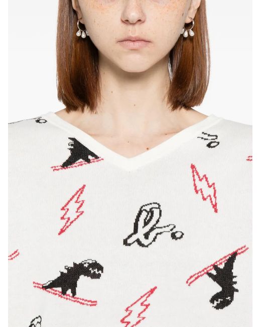 SPORT b. by agnès b. White Dino Christmas Vest