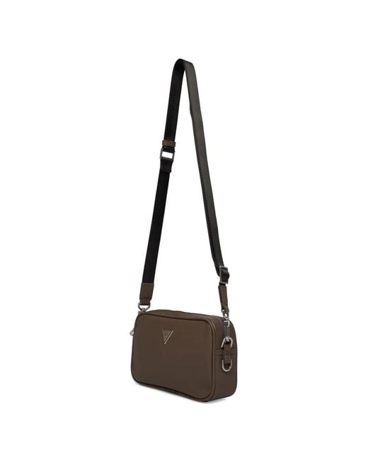Guess Brown Milano Logo-Detail Clutch Bag for men