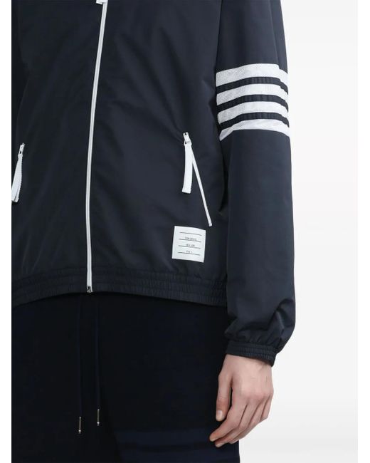Thom Browne Black 4-bar Stripe Hooded Jacket for men