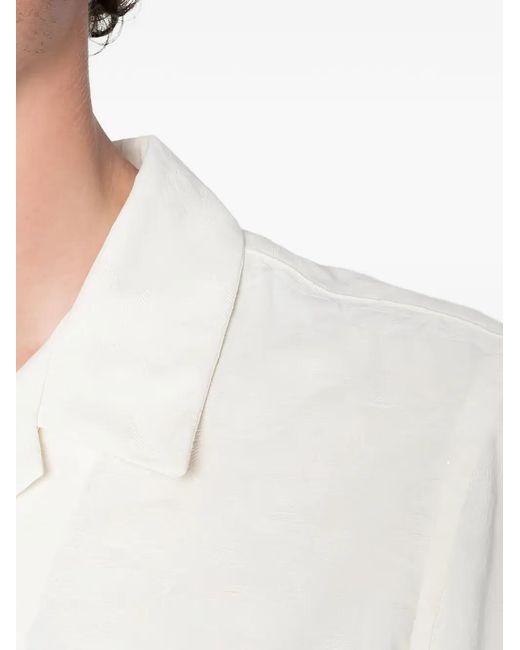 Naked & Famous White Aloha Jacquard Shirt for men