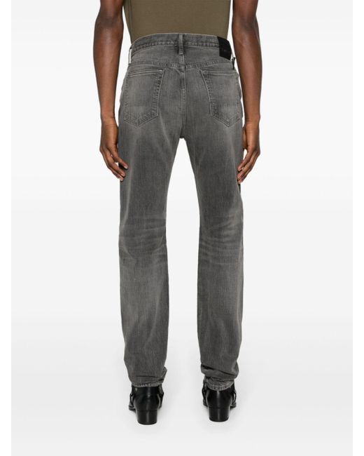 Tom Ford Slim-leg Cotton Jeans in het Gray voor heren