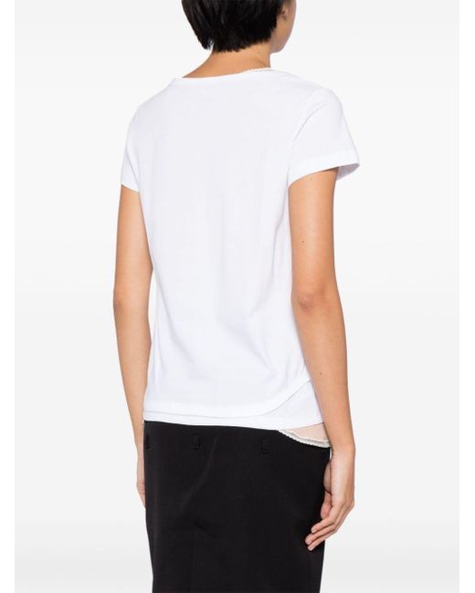 T-shirt en coton à design superposé N°21 en coloris White