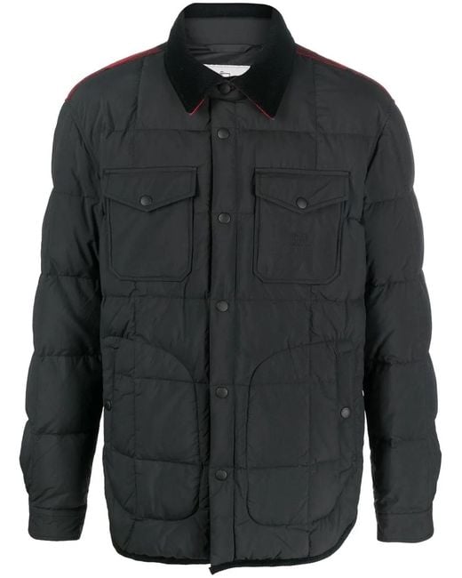 Woolrich Black Quilted Press-Stud Fastening Jacket for men