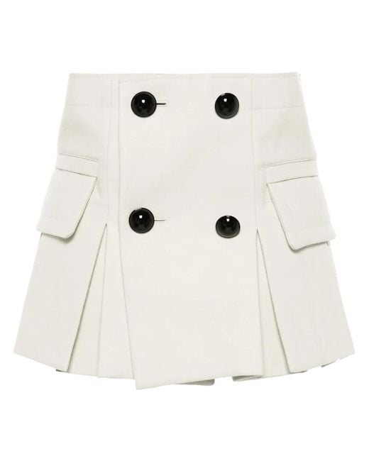 Sacai Natural Pleated Shorts