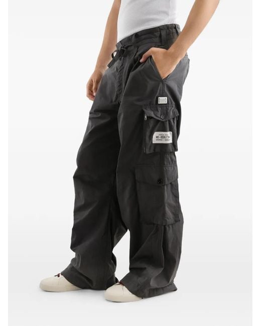 Dolce & Gabbana Black Drawstring Cargo Pants for men