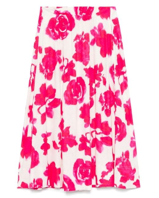 Luisa Cerano Pink Midirock Aus Seide