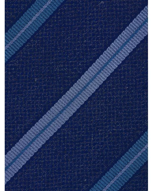 Kiton Blue Striped Silk Tie for men