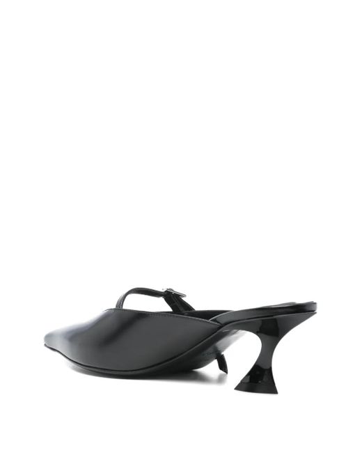 Mugler Black 70Mm Leather Heeled Sandals