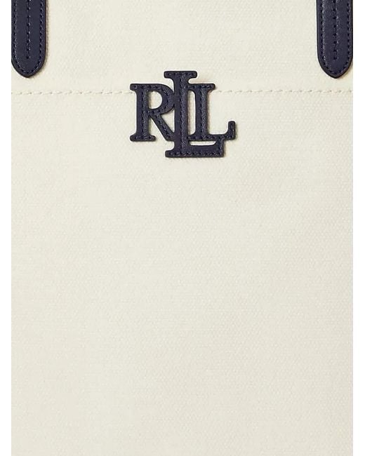 Ralph Lauren White Large Cameryn Logo-Plaque Tote Bag