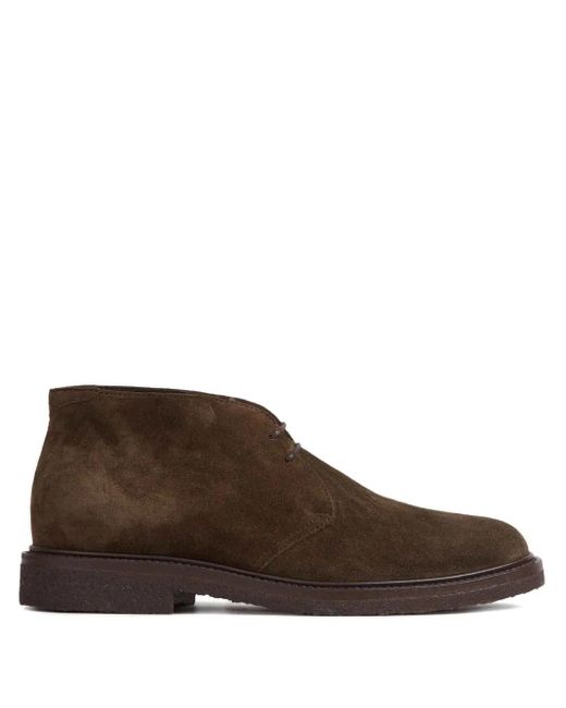 Henderson Brown Lace-Up Suede Boots for men