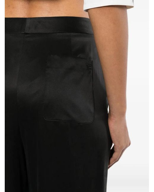 Tom Ford Black Silk Pleated Trousers