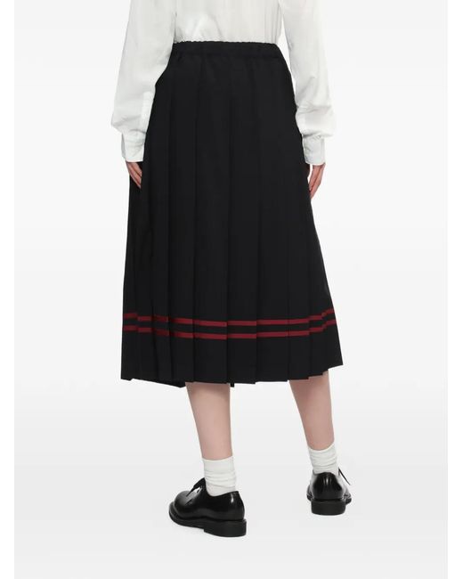 Comme des Garçons Black Jupe Mi-Longue À Design Plissé