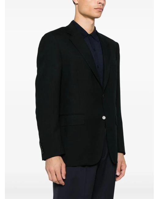 Canali Black Single-Breasted Blazer for men