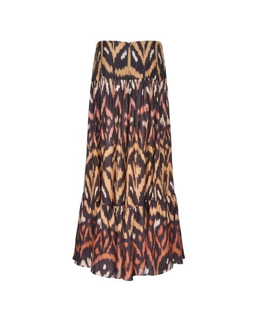 Zimmermann Black Aster Ikat Midi Skirt