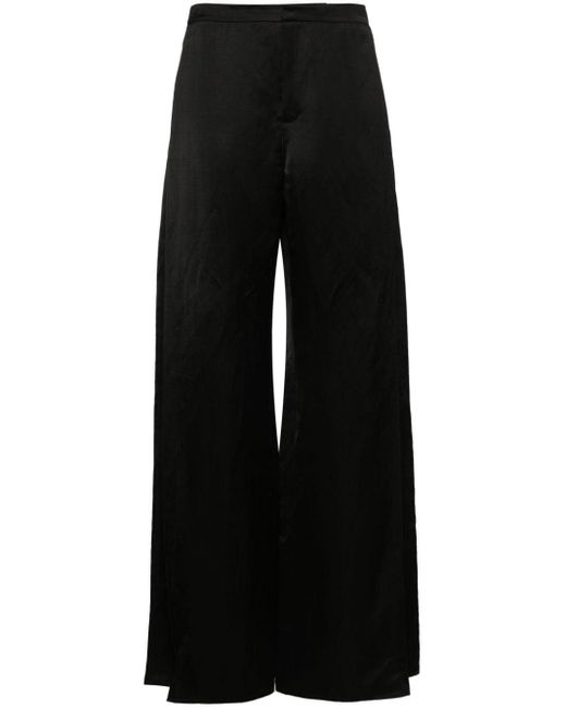 Pantalon en satin à coupe ample Ralph Lauren Collection en coloris Black