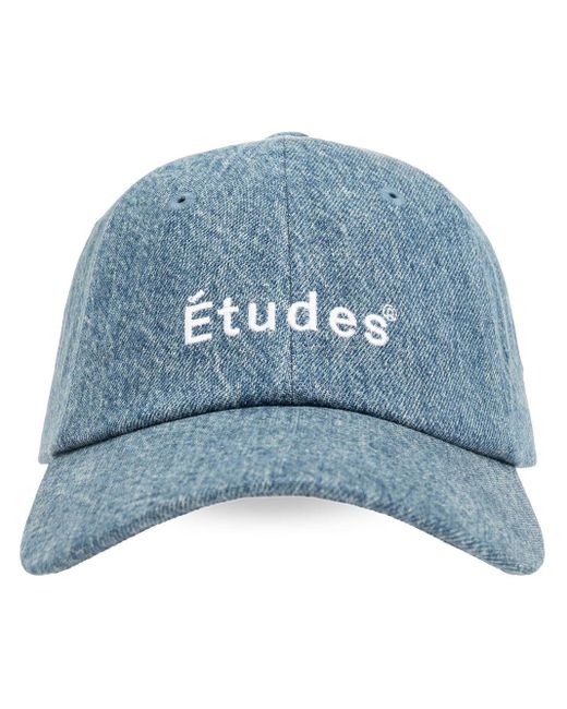 Etudes Studio Blue Embroidered Acid Wash Cap for men