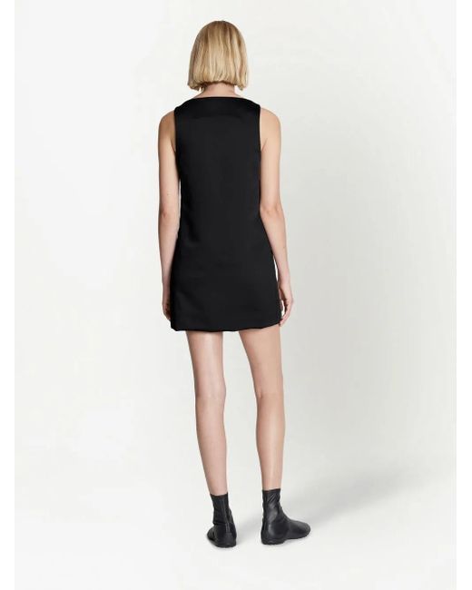 Proenza Schouler Black Sleeveless Satin Mini Dress