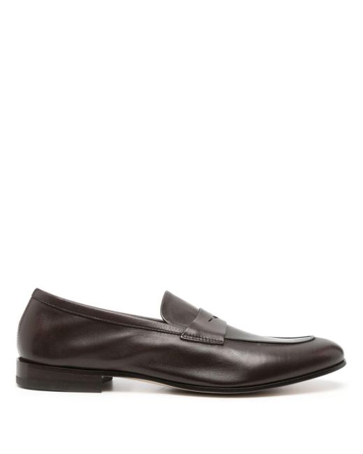 Fratelli Rossetti Gray Penny-slot Leather Loafers for men