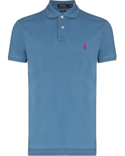 Polo Ralph Lauren Poloshirt mit Logo-Stickerei in Blau für Herren - Lyst