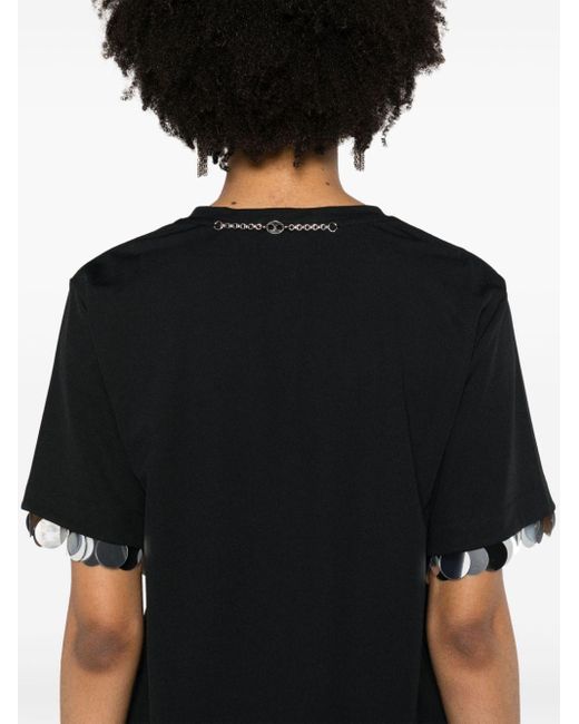 Rabanne Black Sequin-detail T-shirt