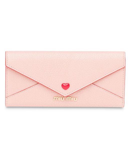 Miu Miu Pink Madras Love Envelope Wallet