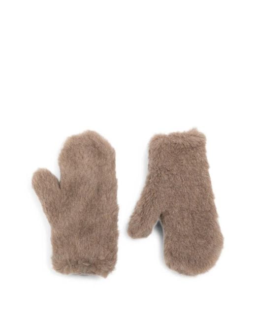 Max Mara White Teddy Mitts