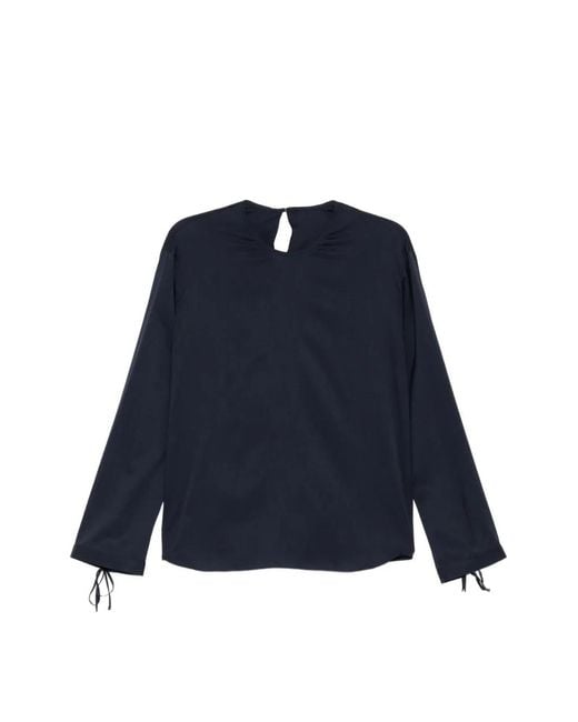 JNBY Blue Tie-Cuffs Blouse