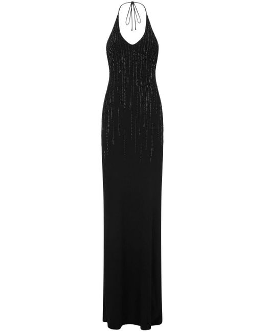 Sequin-embellished halterneck gown di DSquared² in Black