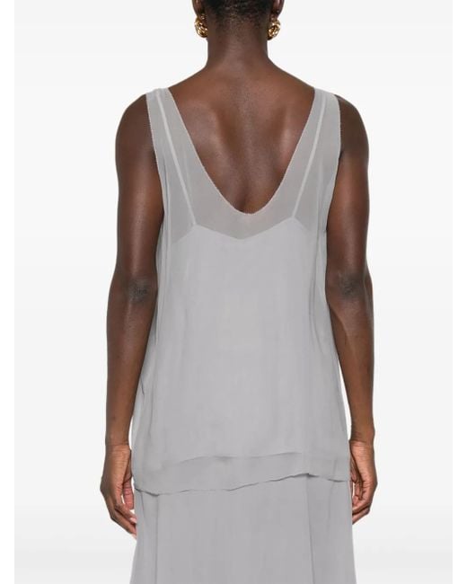 Totême Gray V-Neck Slip Top