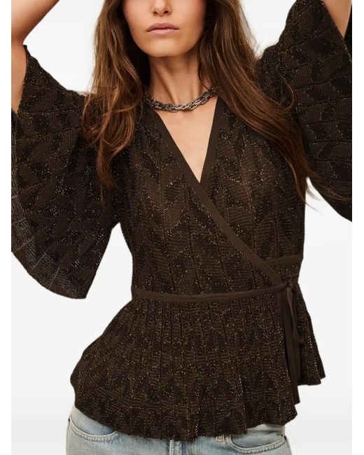 Ba&sh Black Wendy Wrap T-Shirt