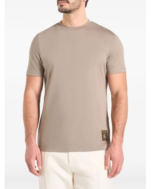 Manière De Voir Gray Logo-Patch Short-Sleeve T-Shirt for men